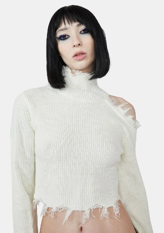 Unbeatable Prices Reaching Out Cropped Sweater