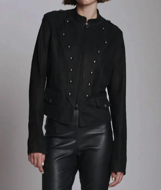 Clearance Event Natasha Nubuck Suede Jacket In Black