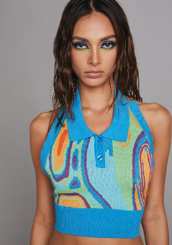 Limited Stock Trippy Charmer Halter Sweater