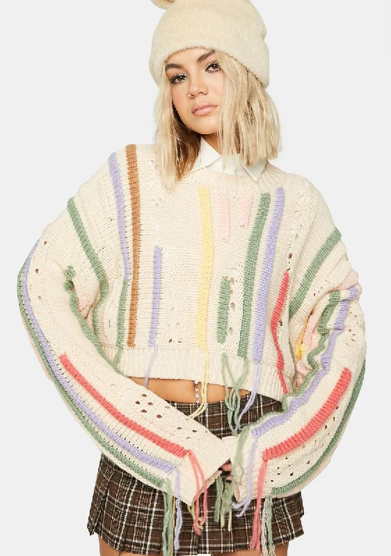 Feminine Flow Painter Knit Sweater