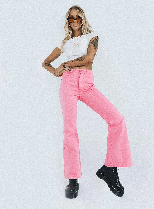 First Order Discount Cabarita Lounge Denim Jeans Pink