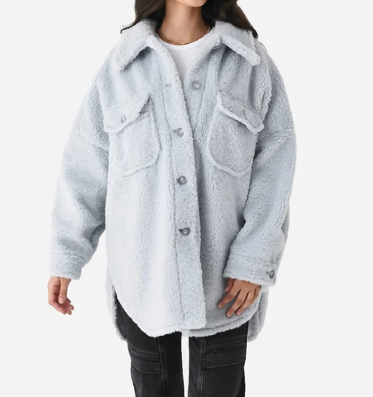 Comfortable Chic Cambrie Jacket In Light Blue