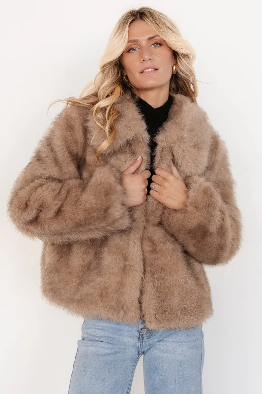 Chic Style Amarante Faux Fur Coat | Beige Mink