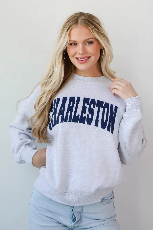 Versatile Wardrobe Essentials Light Heather Grey/Navy Charleston Sweatshirt