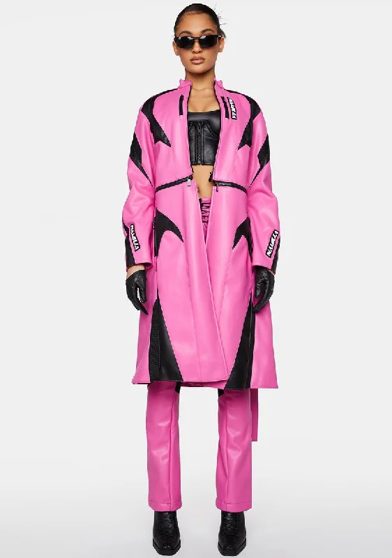 Exclusive Discounts Pink Transformer Moto Coat