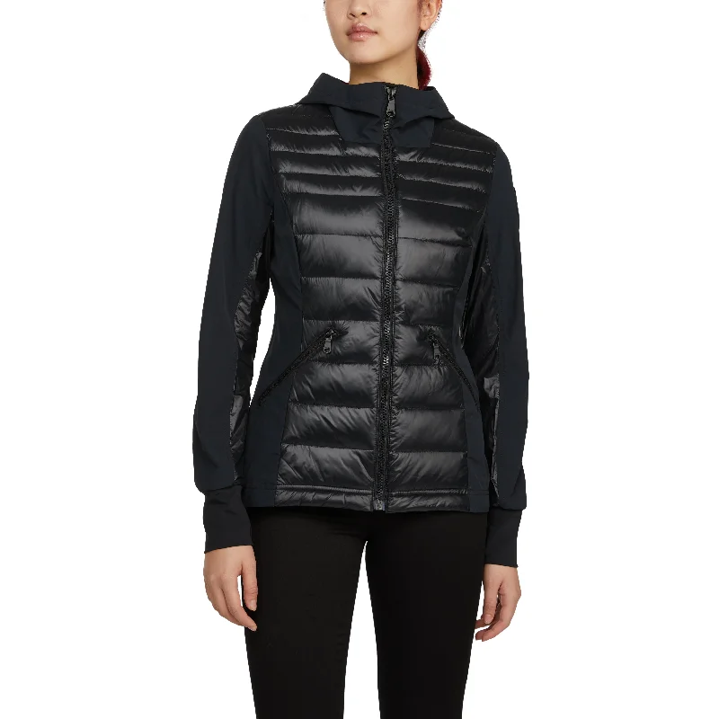 Athleisure Wear Special Offer Pajar Women's Cressy Mixed Media Channel Quilted Stretch Puffer