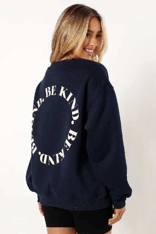 Limited Stock Wrenley Be Kind Sweatshirt - Navy