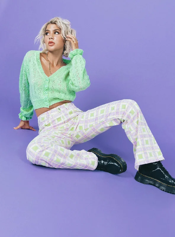 Summer Fashion The Ragged Priest Trail Denim Jeans Green Check