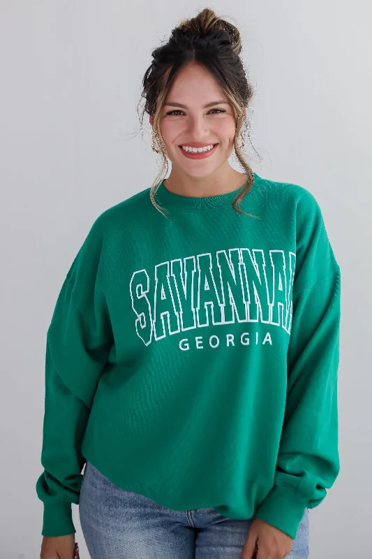 Everyday Glamour Green Savannah Georgia Sweatshirt