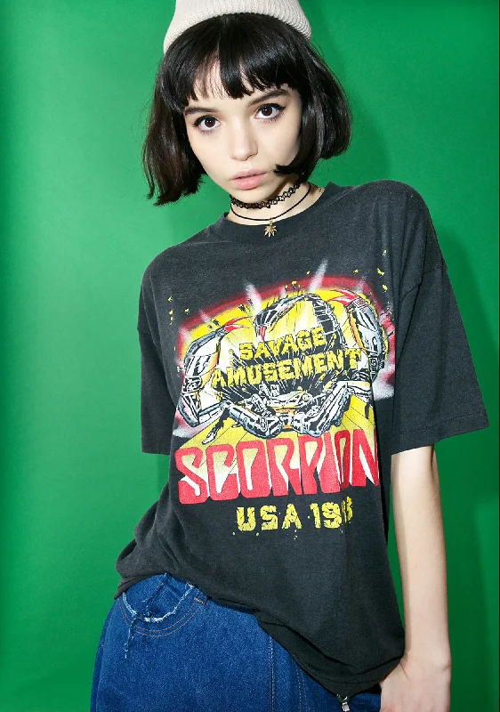 Trendy Street Style Vintage Scorpions '88 Tour Tee