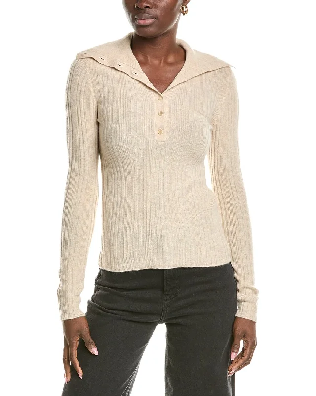 Save Big NAADAM Reversible Ribbed Polo Turtleneck Wool & Cashmere-Blend Sweater