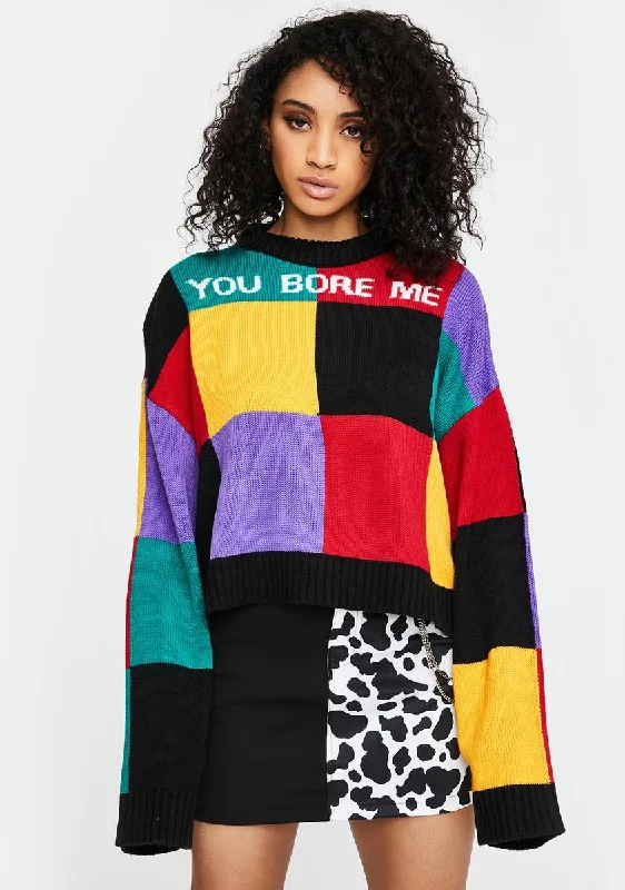 Wardrobe Update Bore Colorblock Knit Sweater