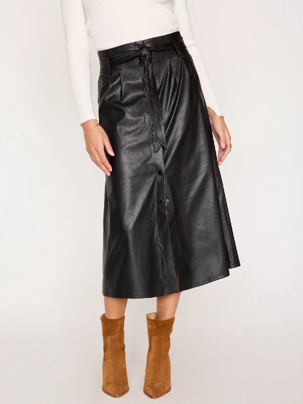 Fashionista Favorites The Teagan Vegan Leather Belted Skirt