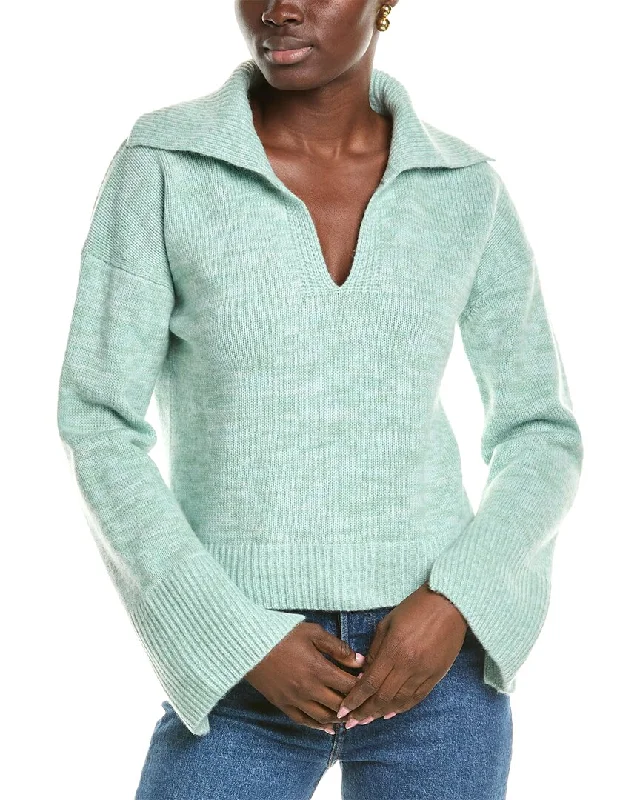 Dreamy Draping NAADAM Luxe Polo Wool & Cashmere-Blend Sweater