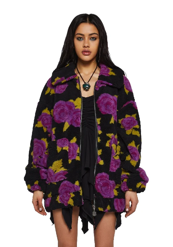 Huge Savings On Parisian Styles Loving Bloom Sherpa Jacket