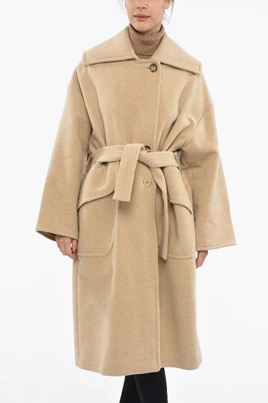 Hot Styles Patou Wool Double-Breasted Coat with Golden Maxi Buttons