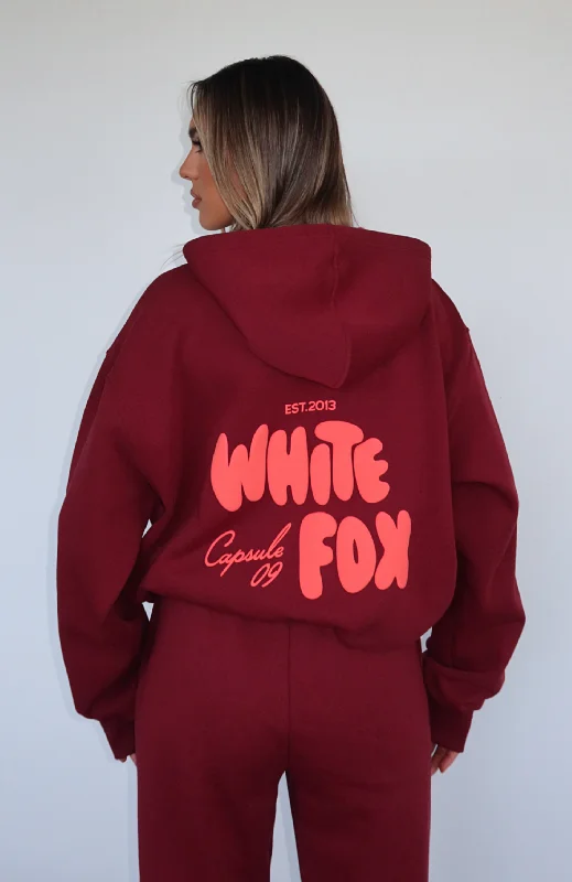 Odd Size Clearance Sale Capsule 9 Star Of The Moment Oversized Hoodie Burgundy