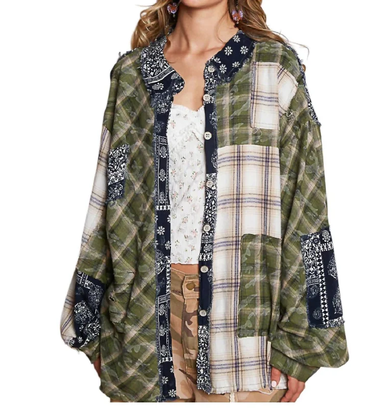 Classic Timeless Elegant Style I Know What Your Thinking Shacket In Army Green