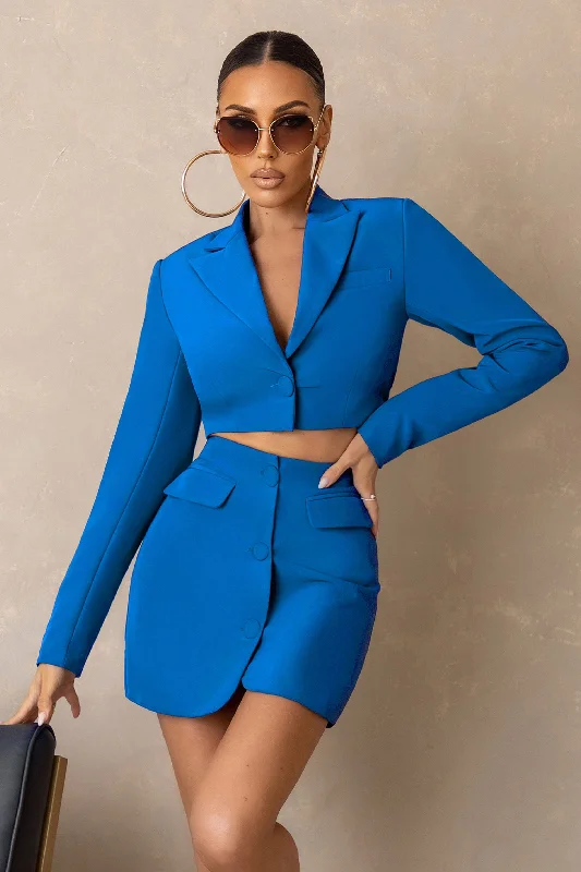 Fashion Sale Investment | Royal Blue Crop Blazer