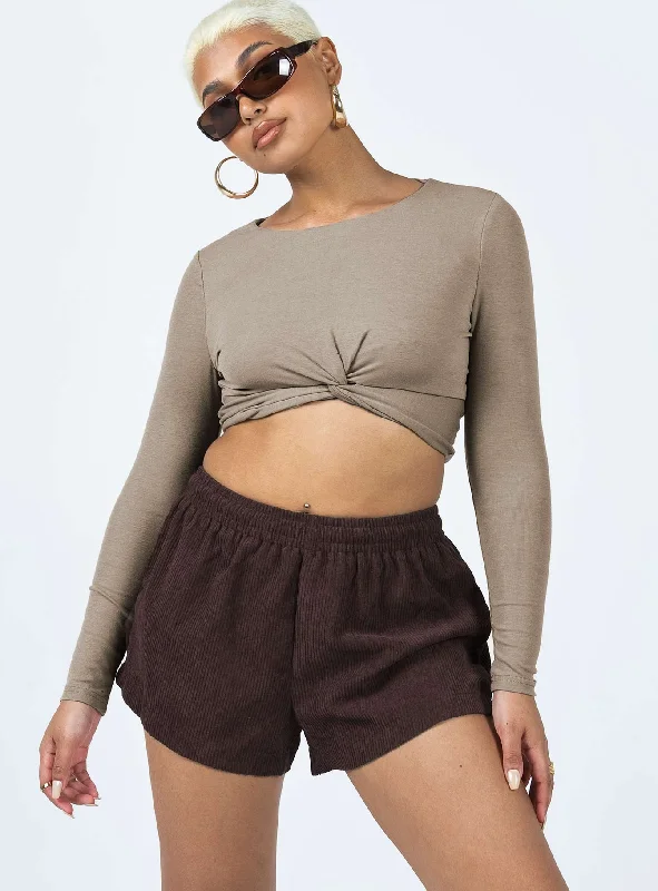 Hot Sale Beach House Shorts Cord Brown