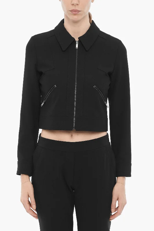 Vintage Inspired Fashion Sale Attic And Barn Solid Color SPACE Lightweight Jacket with Zip Closure