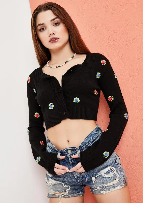 Chic Styles Can't Stay Away Floral Sweater