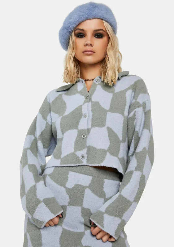 Bold Fashion Bookish Type Checkered Sweater