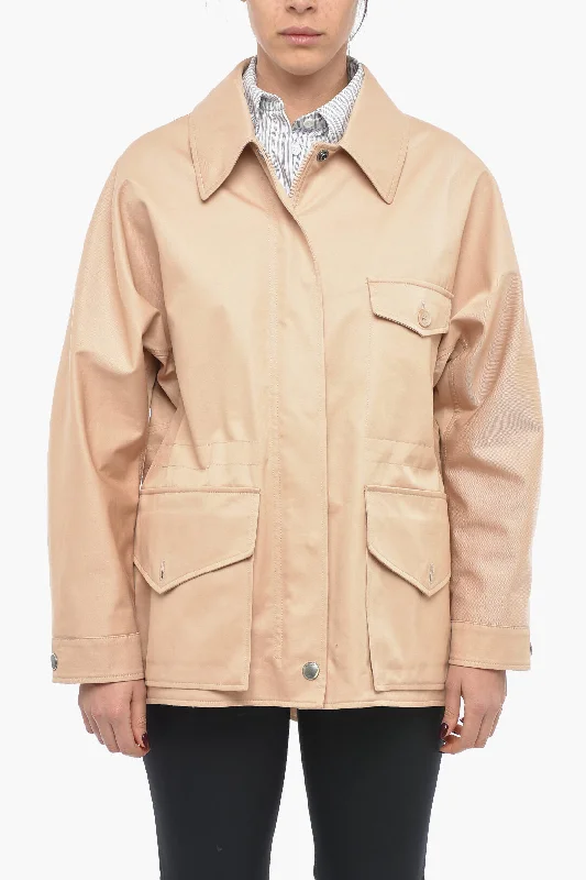 Elevate Your Wardrobe Burberry Front Zipped Cotton Parka with Buttons