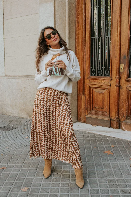 Bold Patterns CARLA SKIRT // BROWN ETHNIC