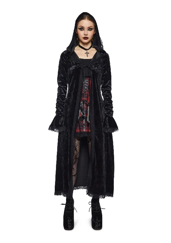 Big Discounts Dark Soiree Velvet Cardigan