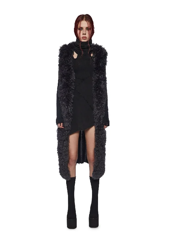 You'Ll Love Us Because Fader Distressed Knit Duster