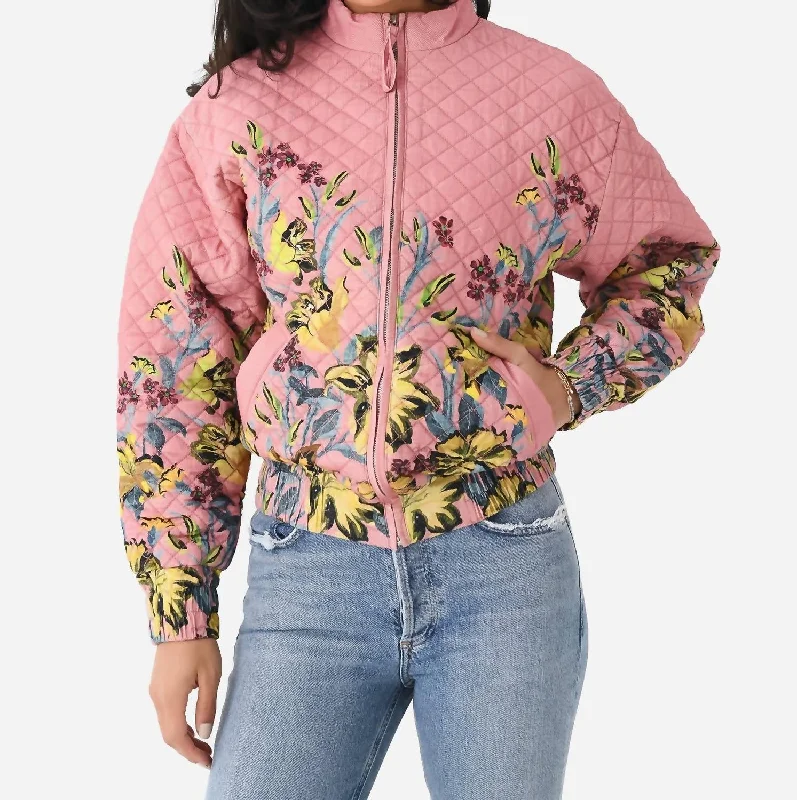 Trendy Threads Ella Organic Cotton Quilted Jacket In Fanny Yellow