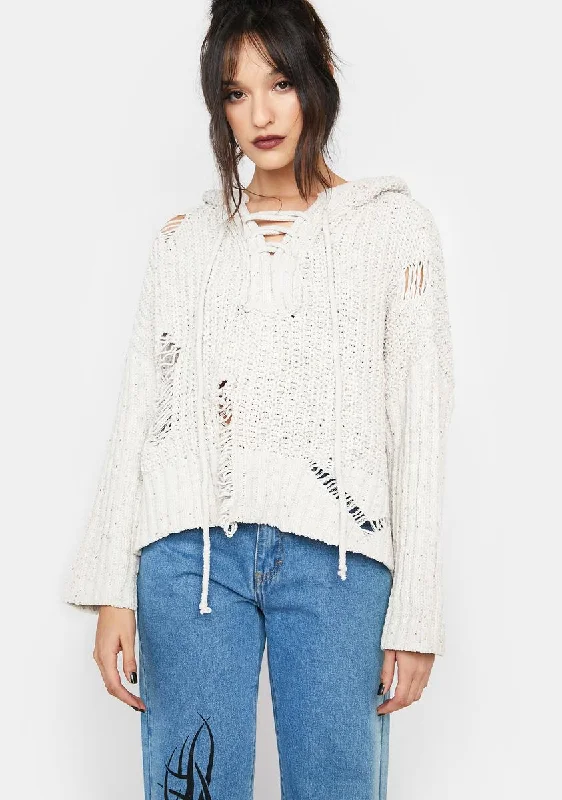 Chic Trends For The Fashion Savvy Keep It Real Distressed Sweater