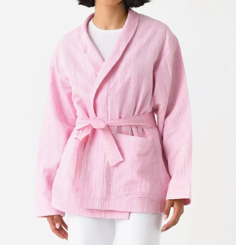 Style Breakthroughs Cacao Jacket In Rose/blanc