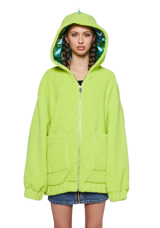 Stylish Savings Larger Than Life Reptar Hooded Sherpa Jacket