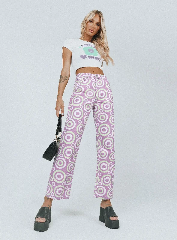 Flowy Fabric The Ragged Priest Portal Denim Jeans Lilac