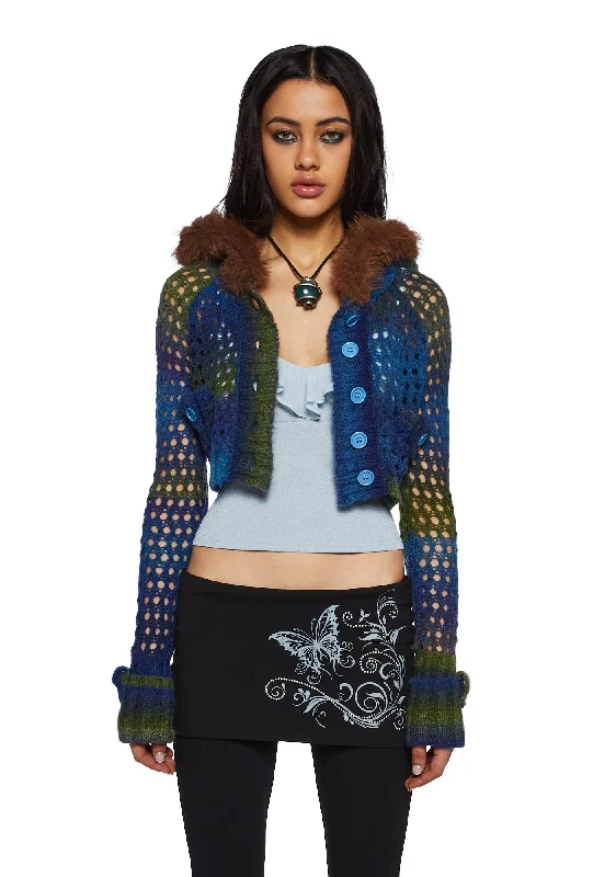 Charming Silhouette A Creature's Comforts Hooded Cardigan - Blue