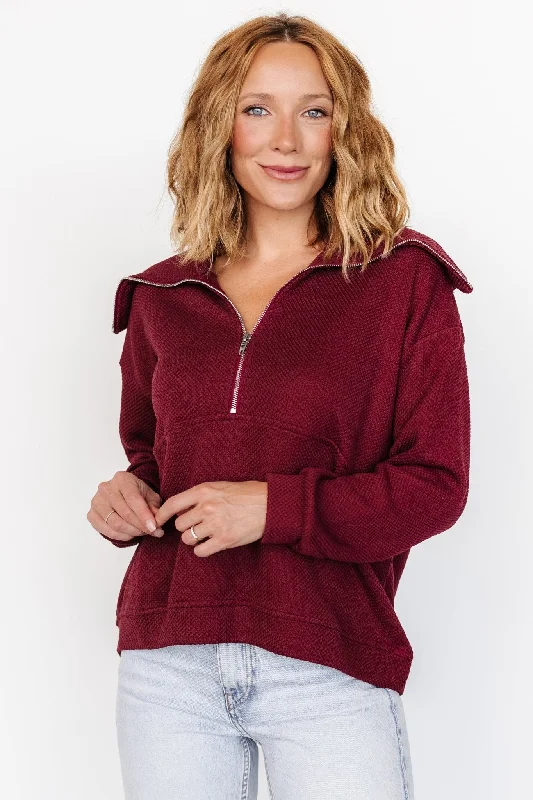 Catch Every Fashion Trend Shiloh Half Zip Pullover | Burgundy