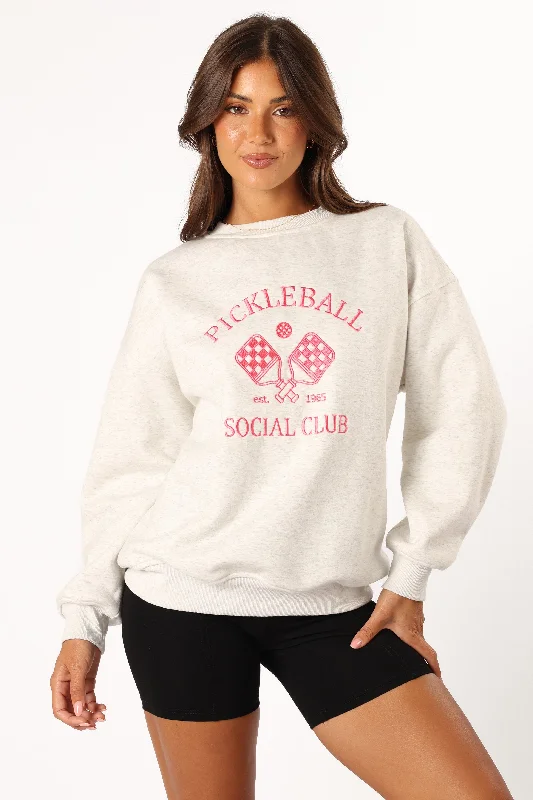 Discover Promotions Colette Pickleball Sweatshirt - Heather Grey