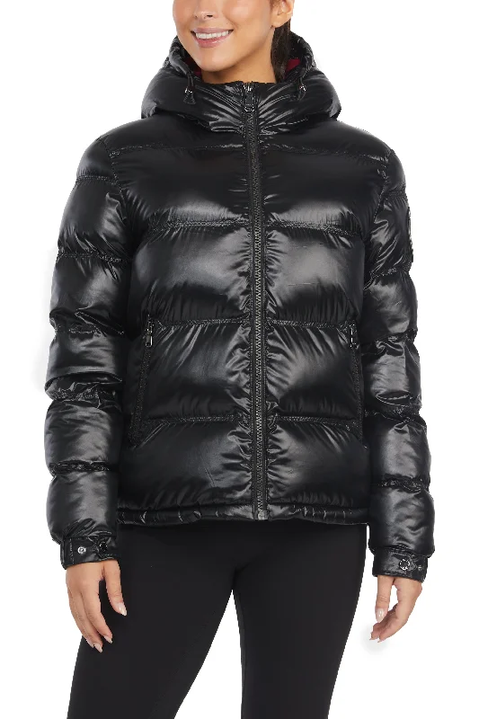 Clearance Sale, All Cheap Pajar Women’s Steph Channel Quilted Short Puffer Fixed Hood