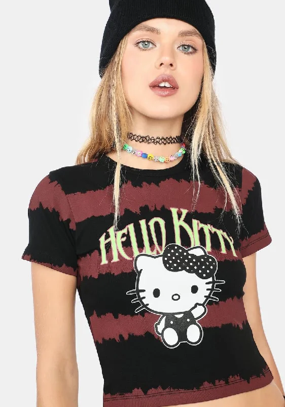 Casual Fashion Hello Kitty Tie Dye Baby Tee