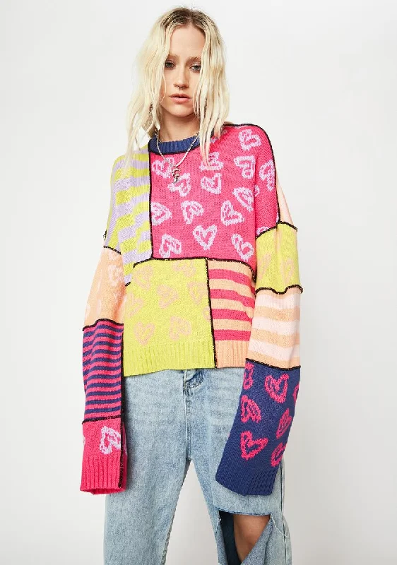 Summer Essentials Desire Patchwork Knit Sweater