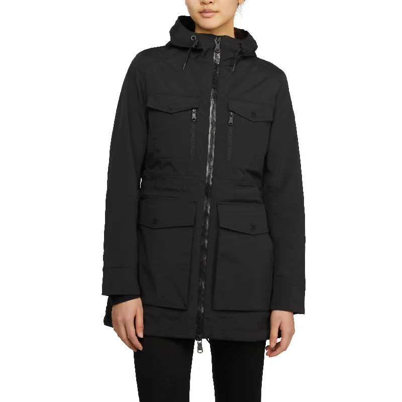 Forward Trendsetter Pajar Women’s Isla Mixed-Media Packable Raincoat with Fixed Hood