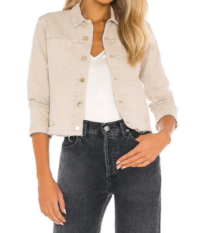 Graceful Movement Janelle Denim Jacket In Biscuit