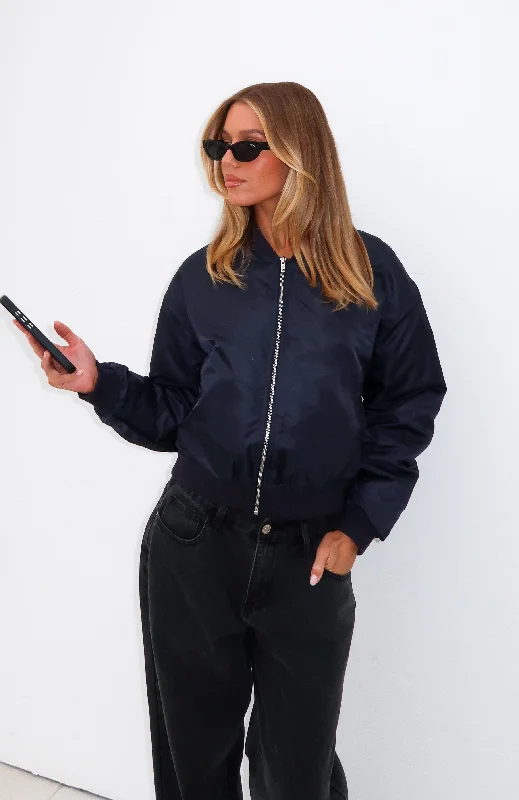 Unbeatable Prices Walk On Out Bomber Jacket Navy