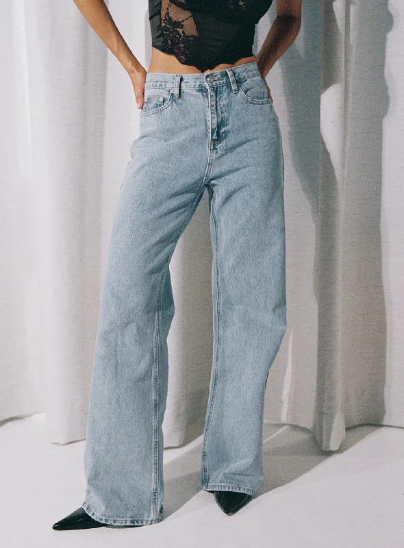 Attire Sale Maple Flare Jean Light Wash Denim