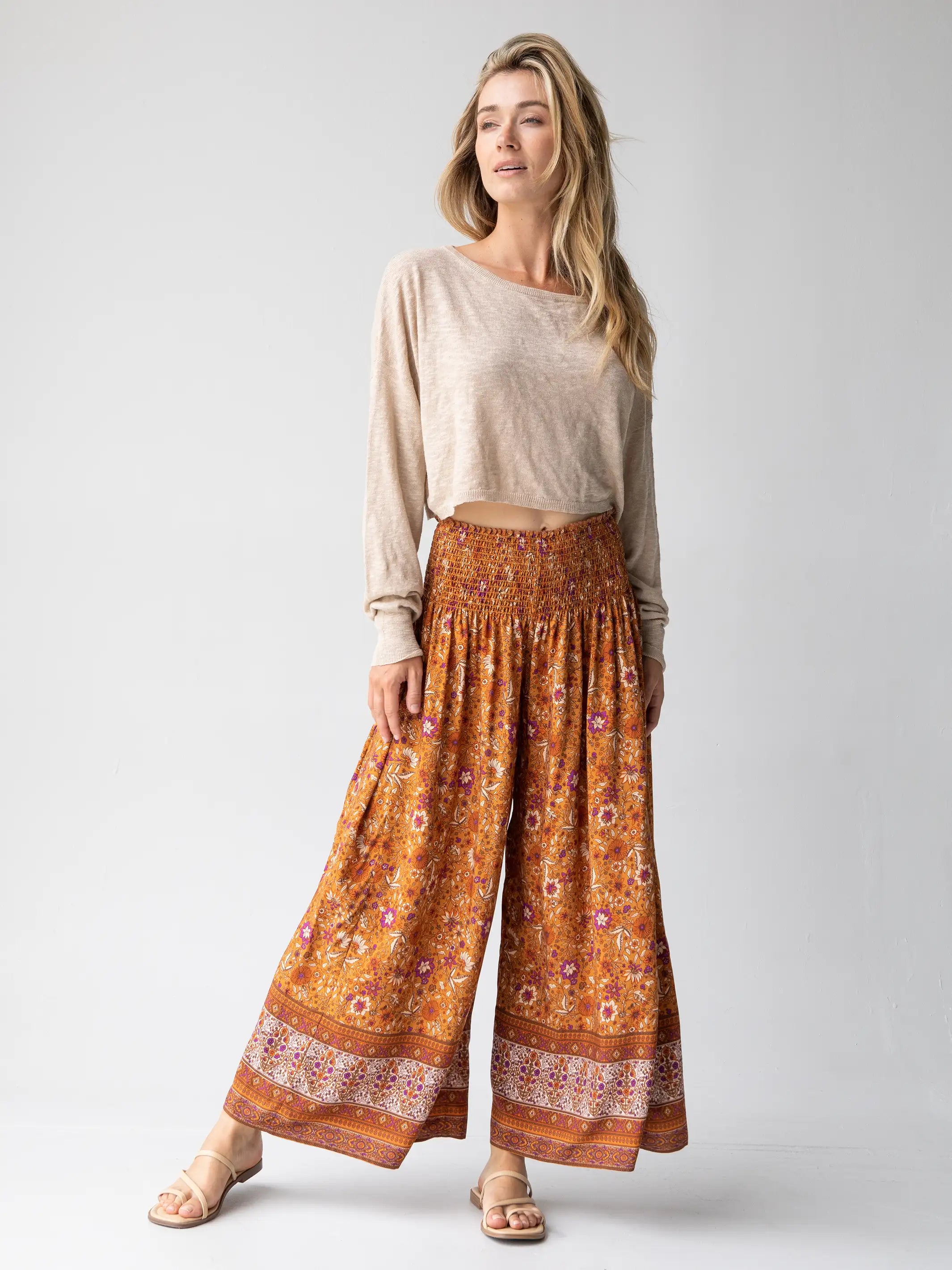Crazy Discounts, Hurry Up Make A Move Wide-Leg Palazzo Pant - Camel Border