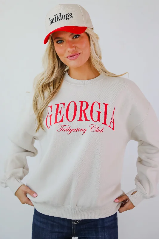 Trendsetter's Closet Beige Georgia Tailgating Club Sweatshirt