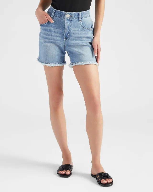 Elegant Attire For The Modern Lady Absolution High Rise Short with Frayed Hem