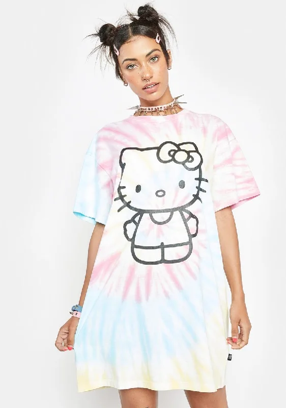 Elevated Style Hello Kitty Tie Dye Tee Dress